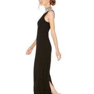 S.L. Fashions Dresses - SL Fashions Embellished Mock-Neck Column Gown S.L. Fashions Dresses - SL Fashions Embellished Mock-Neck Column Gown